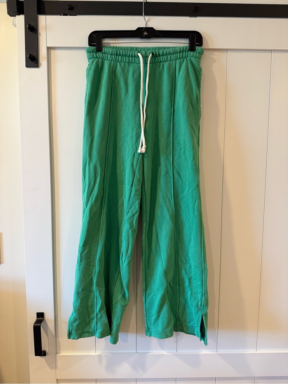 aerie Green Wide-Leg Track Pants with Drawstring